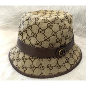 Gucci GG fedora hat Beige GG detail bucket cap AB